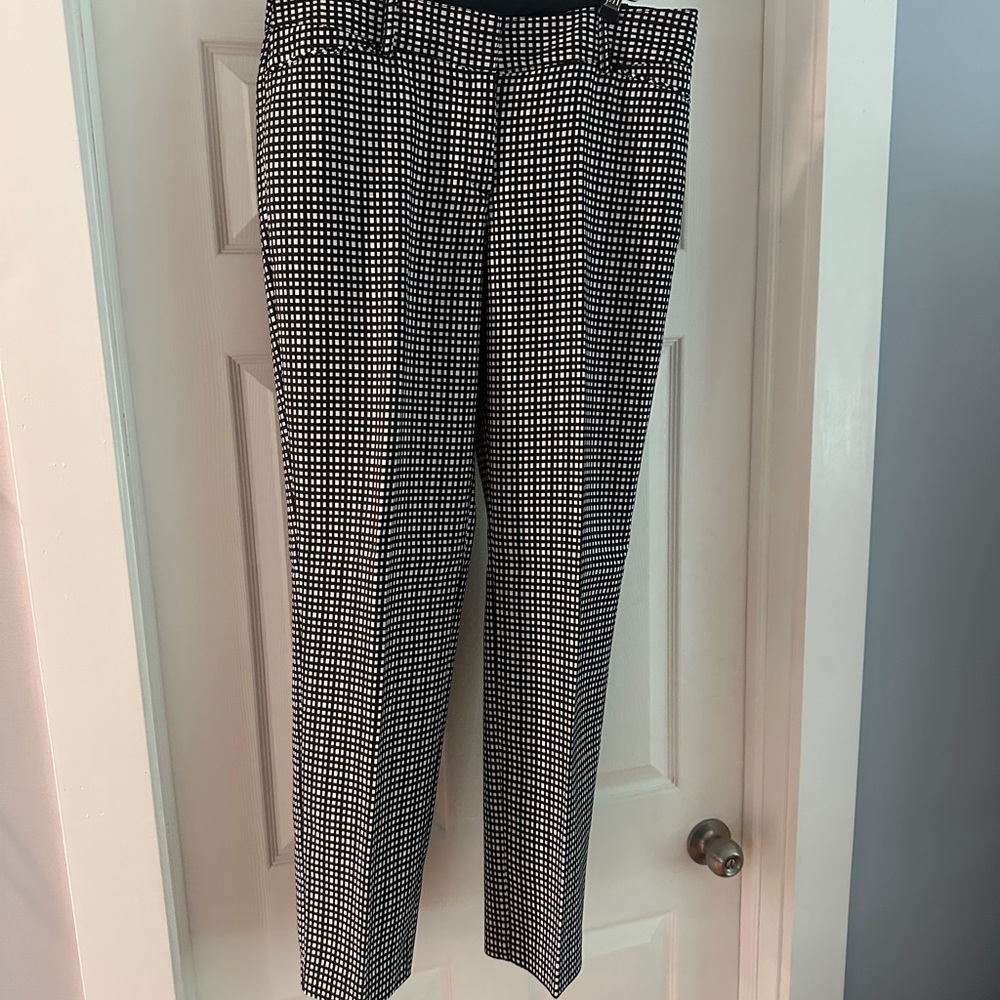 Zac & Rachel Black and White Dress Pants with Classic Check Pattern